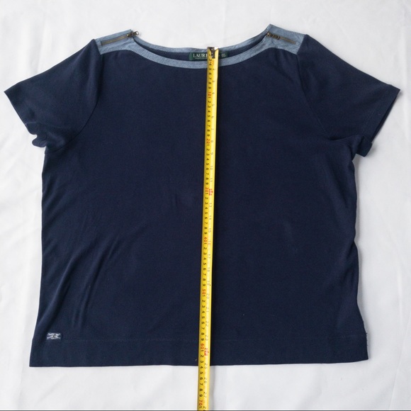 LAUREN Ralph Lauren Women's 3X Short Sleeve Navy Shirt - Picture 11 of 14